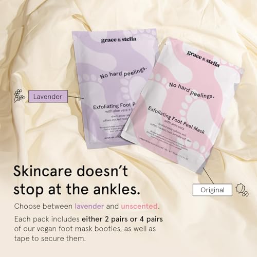 Grace & Stella Award-Winning Foot Peel Mask (4 Pairs, Lavender) - Foot Peeling Mask With Aloe Vera thumb #5