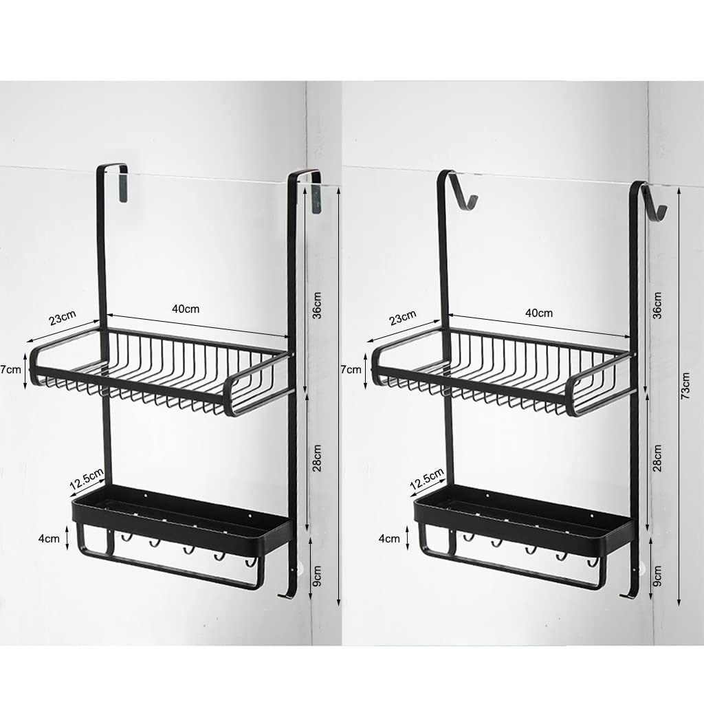 Exquisitos estantes de baño Cesta de ducha que cuelga sobre la puerta, organizador de baño Estante de almacenamiento Estante de almacenamiento Champú Jabonera Ganchos de soporte, para dormitorio, inod
