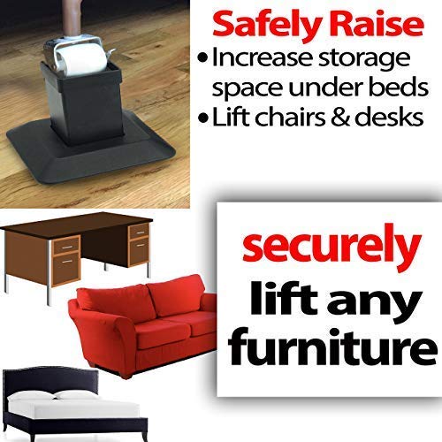 Iprimio Aluminum Bed Risers - Heavy Duty Metal, 5 Inch Lift, 4 Pack, Up To 9,000Lbs - Bed Raising Blocks, Furniture Risers - Tall, Safe, Sturdy Bed Lifts For College Dorm, Couches, Bed Frame Riser #TOP4