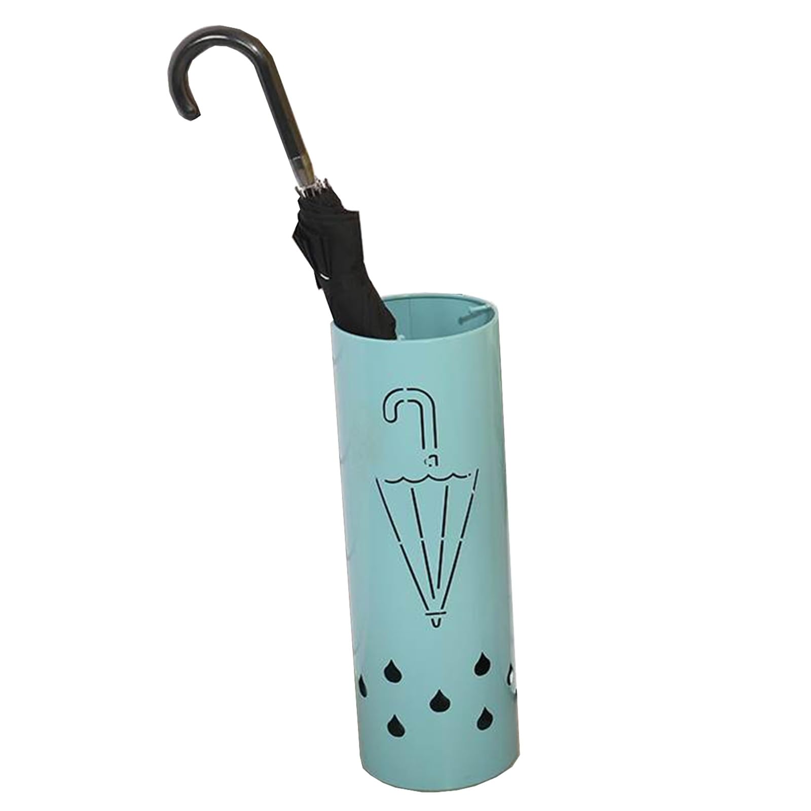 Porte-Parapluie Rond Antirouille, Support Étanche Métal Bleu