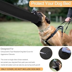   HOMBYS-Chewproof-Dog-Bed-Cover-20-Lx15-Wx3-H-Inch-Indestructible-Cover-Protect-Your-Dog-Bed-Washable-Durable-Cover-for-Crazy-Digger-Dog-Dog-Bed-Not-Include