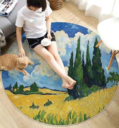 Tapis antidérapant doux et facile à nettoyer champ de blé