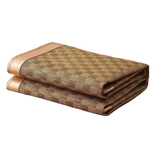 BOGAZY Colchones Cool Summer Sleeping Mats Rattan Mat Transpirable Plegable Ropa De Cama con Funda Almohada Verano(150 * 200cm)