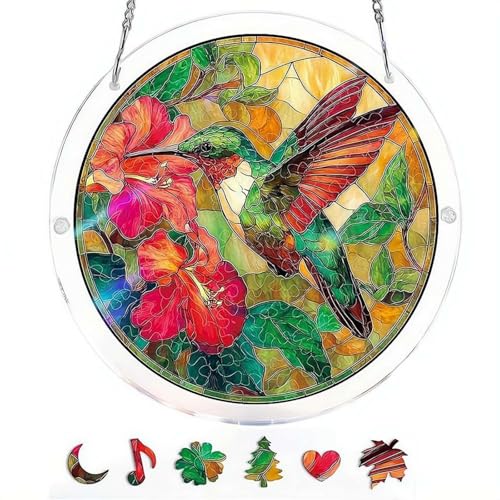 Puzzle in acrilico, acchiappasole da appendere alla finestra, kit fai da te per adulti, 83 pezzi acchiappasole in vetro colorato, decorazione per la casa, puzzle in acrilico, regalo per donne, uomini