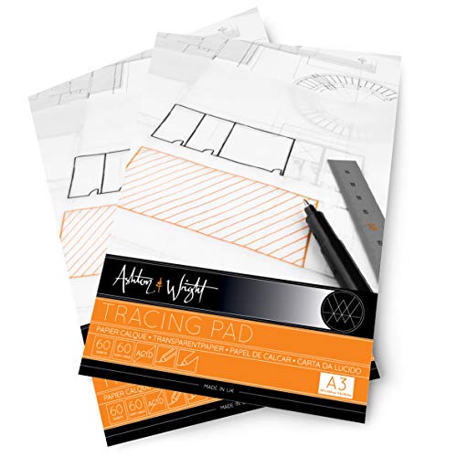 Ashton and Wright - A3 Tracing Pad - 60gsm Paper - 60 Sheets - Pack of 2