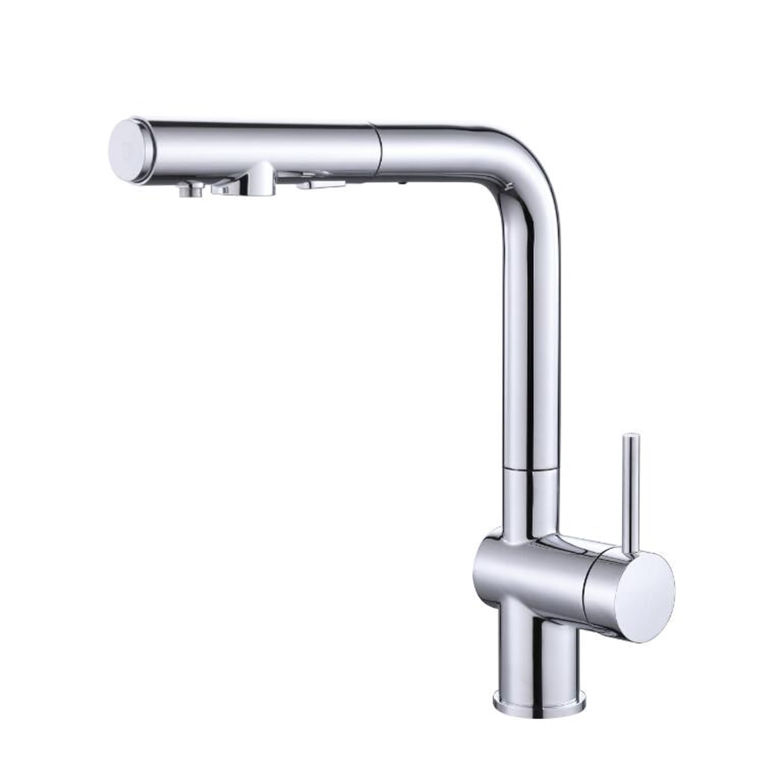 Grifo Mezclador Moderno para Cocina y baño de 3 vías, extraíble, Cromado, con Filtro Giratorio para Fregadero, Acabado en latón y Cromo.