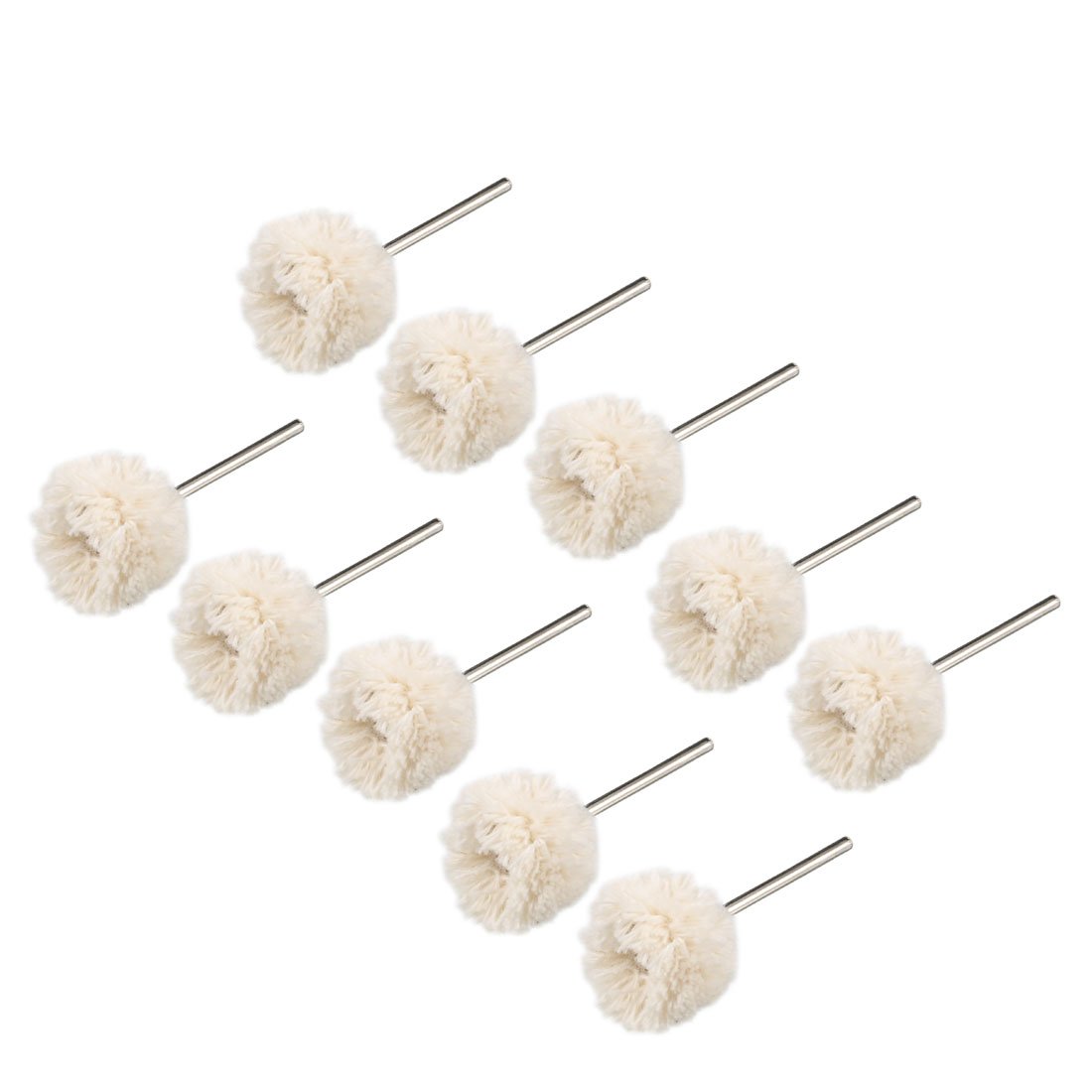 Uxcell Beige/Silver Sourcingmap Electric Drill 2.3Mm Shank 25Mm Dia Polish Wheel Buffing Tool 10Pcs