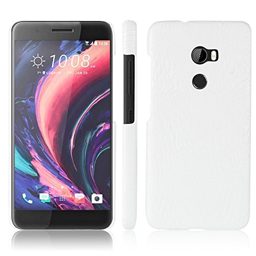 Compatible con HTC One X10 Funda,Funda Protectora para teléfono 2 en 1 (PC+Piel) White