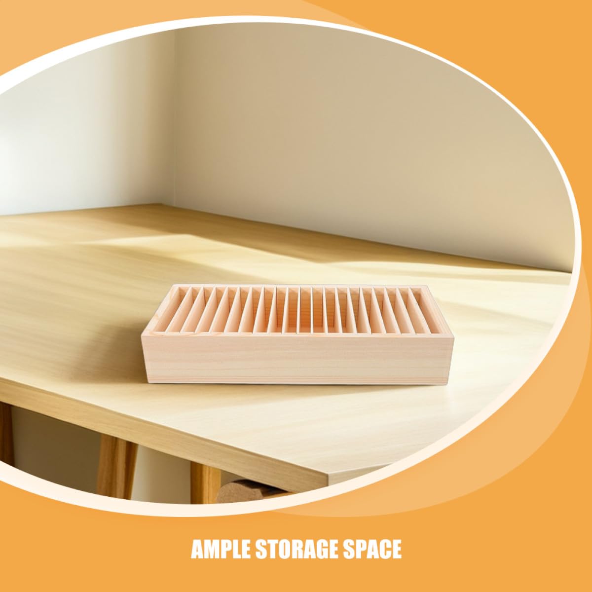 2pezzi Scatola in Legno con Scomparti Multipli Organizer Rimovibile per Biglietti da Visita Gioielli e Accessori Contenitore da Scrivania Versatile per Ufficio e Casa
