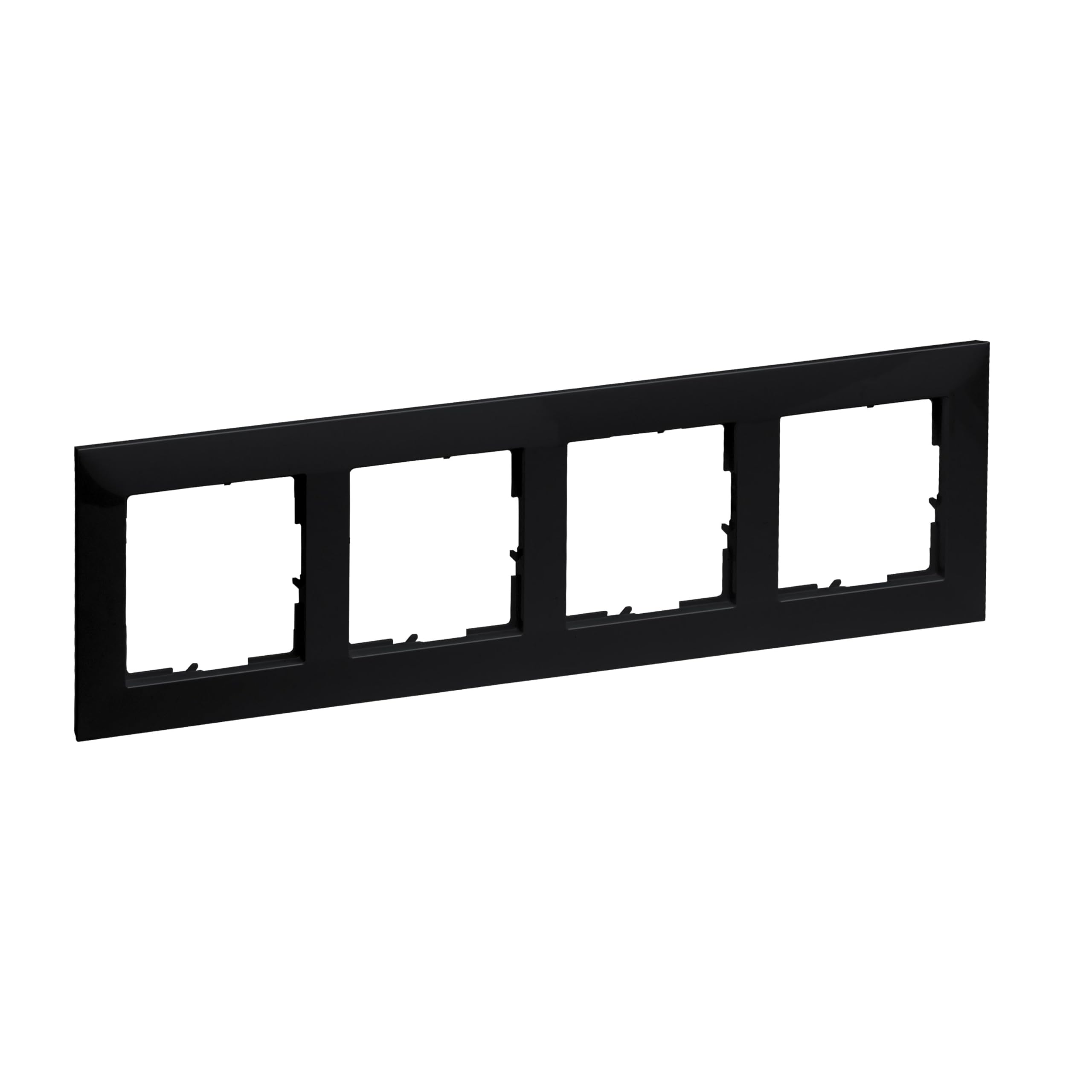 LEGRAND, SEANO 4-fach Rahmen, Thermoplast, Halogenfrei, Abmessungen: 87 x 301 mm, Farbe: Schwarz lackiert, 765374
