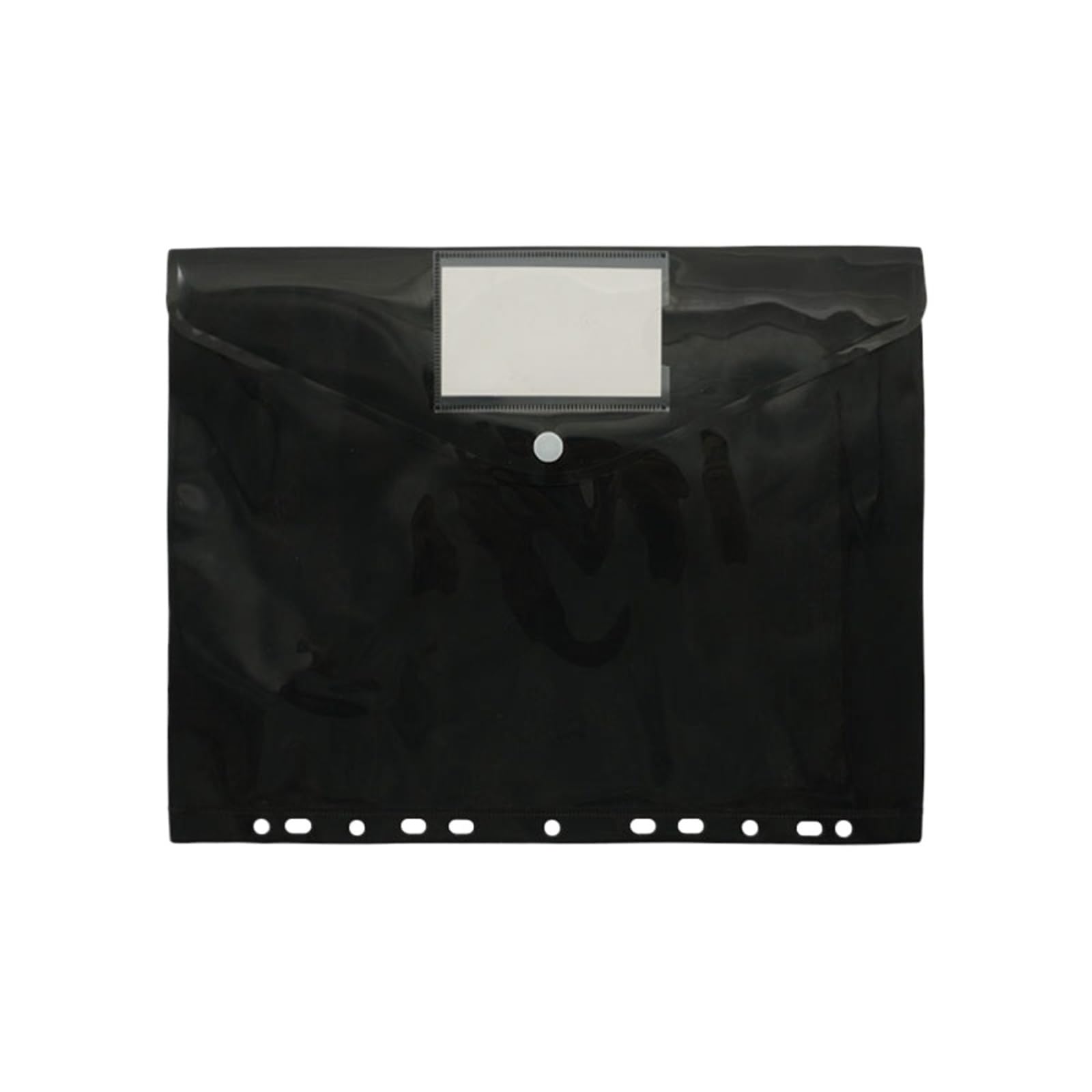 30 cartelle portadocumenti A4, organizer, 11 fori, espandibili, buste, tasche perforate(Black)