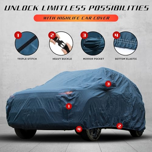 Image of Anti Dust, Heat Resistant Car Cover for Hyundai i20 Active |All Weather Protection Car Cover | Triple Stitched Fully Elastic Ultra Surface Body Protection |
