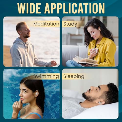 Image of Silicone Noise Reduction Earplugs for Sleeping & Swimming | Reusable Waterproof Ear Plugs for Travel, Study & Flight | Soft Anti-Drop Earbuds for Men & Women (1 Pair)