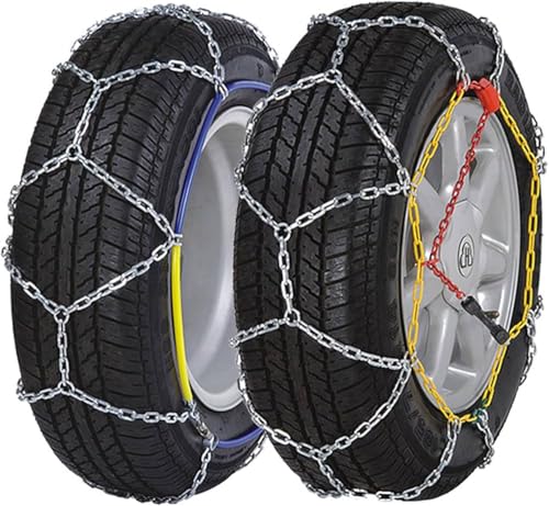 Image of Oshotto 12mm Snow Chain Metal Alloy Snow Chain Anti Skid Tire Chain Compatible with Mahindra Scorpio - Set of 2