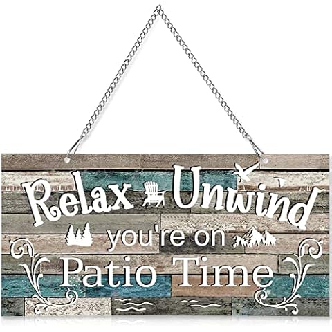 Hotop 10 x 5 Inch Patio Wall Decor Hanging Wall Art Metal Plaque Signs Cover