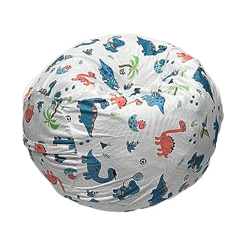 Fanelod - Puf de animales de peluche, funda para puf para niños, con bonito patrón para niños, soporte de animales de peluche de gran capacidad, asas y cremalleras para niños y adultos