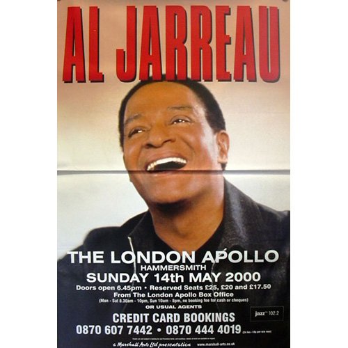 Poster Al Jarreau London Apollo 2000 grand format 100x150 cm pour studio de musique