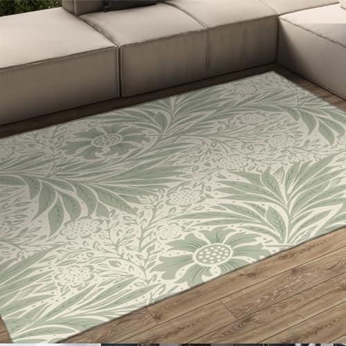Tapis fleur et feuillage Morris 60x180cm lavable doux - 2