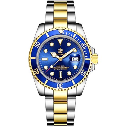 Reloj de Acero Inoxidable de Lujo con Bisel Giratorio y Cristal de Zafiro Cover