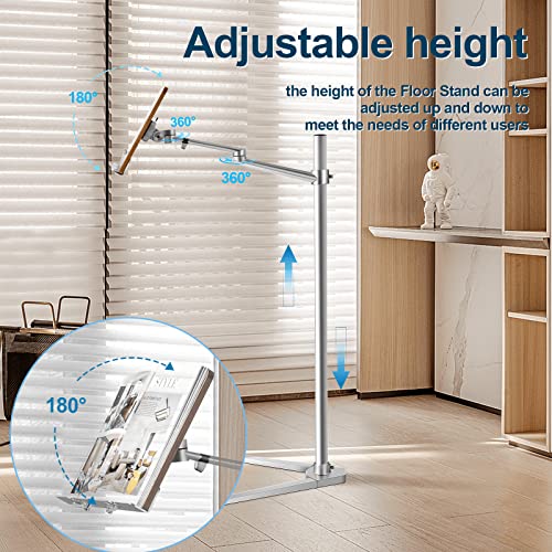 Shikha Book Stand for Reading, Hands-Free Holder for Laptop Phone Tablet with Wooden Pad, Rotated and Liftted Metal Support, 2 Spring Clips.