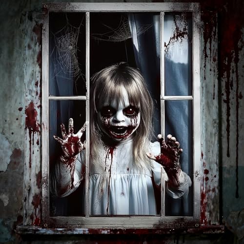 Decoração de casa de Halloween 80 x 120 cm decoração de Halloween porta interior decoração cortina de terror para paredes e corredores medo bandeira Halloween e porta exterior para portas, janela