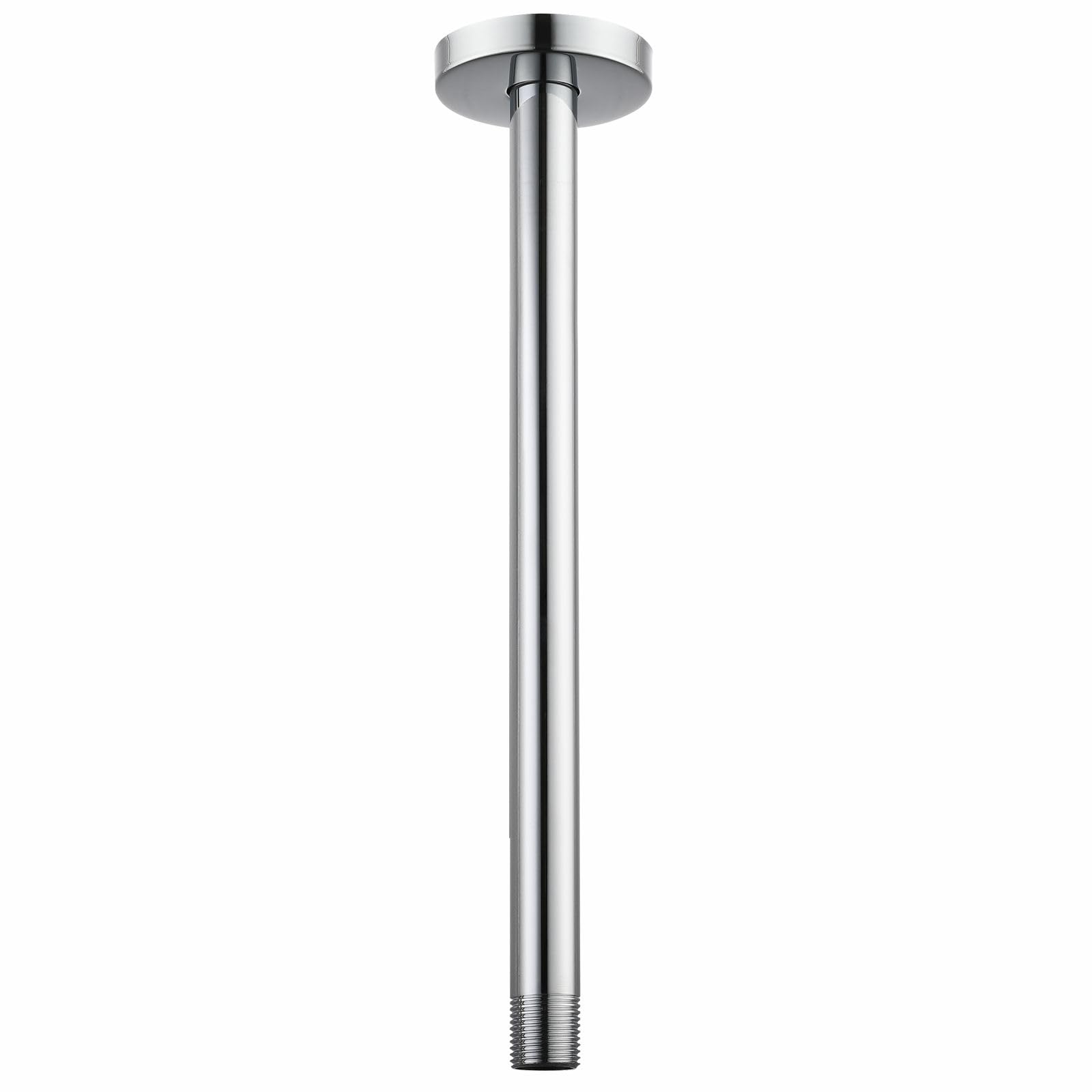 VoolanFlanged Shower Arm, Ceiling Mounted Fixed Shower Pipe, Straight Replacement Arm for Rain Shower in Bathroom, Universal Connection 1/2 NPT (40.5 cm, Chrome)