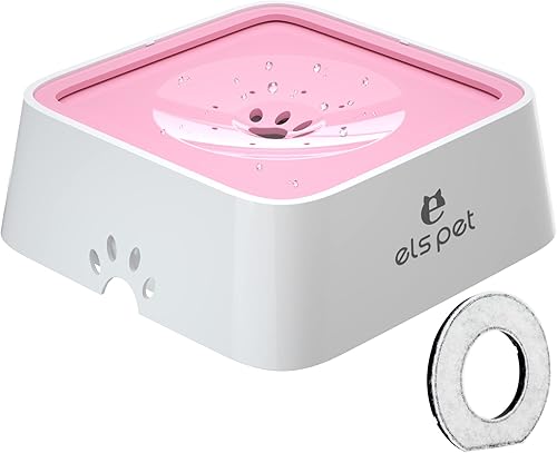 Miniatura 8 de ELS PET Cuenco para perros sin derrames, cuenco de agua para mascotas, sin goteo, cuenco de agua lento, dispensador de agua para mascotas, 35 onzas