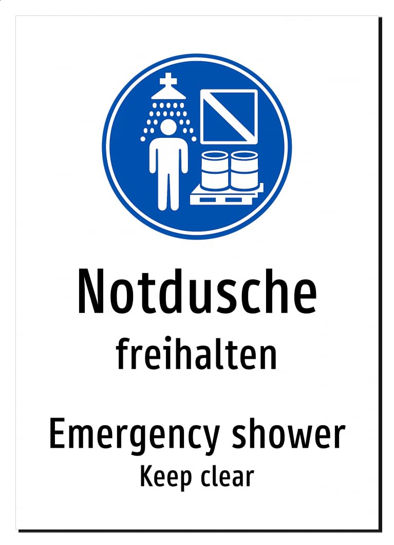 67047-DEEN-S-13 | Notdusche/Emergency shower Schild zweisprachig