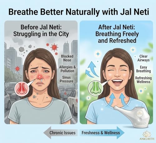 Image of Jal Neti Pot Plastic 200ml (Pack of 2) | BPA Free Nasal Cleansing Pot for Sinus Relief | Ayurvedic Jal Neti Kriya | Easy Flow Ergonomic Design | Rust Free, Reusable & Travel Friendly