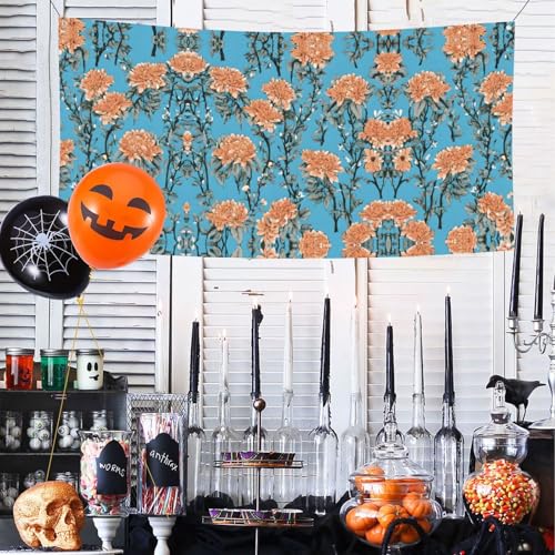 MINDBBDFJ Floral Background Print Banners And Signs For Outdoor/Indoor,Personalized Banner Customizable Parties Halloween Banner (180x90cm)2