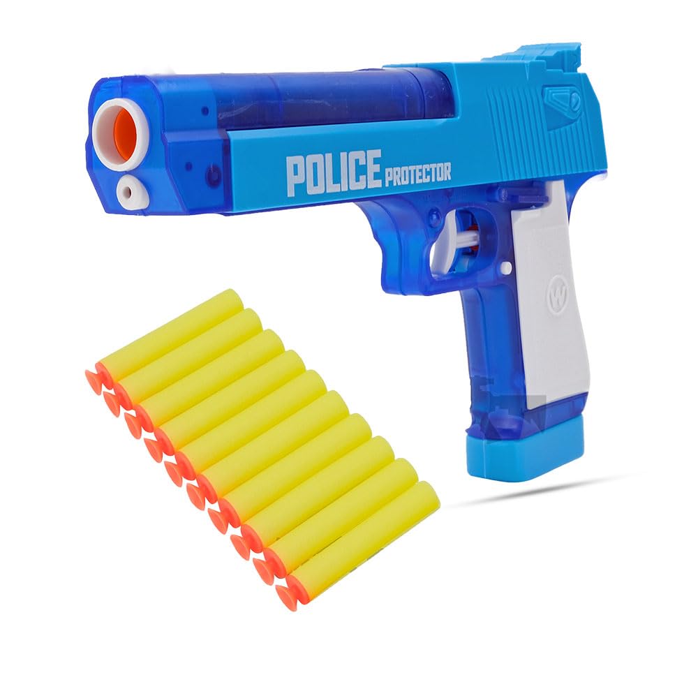 TOY GARDEN Water Police Pistol Toy SET for Kids, 2 in 1 Blaster and Water Shooter, Safe Soft Bullets, Outdoor Summer Fun for Boys and Girls