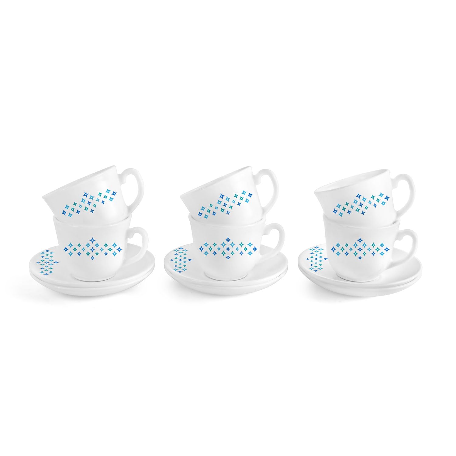 Imperial Costa Cup & Saucer 160 ml | Home and Kitchen Decor Items | Cups, Mugs and Saucer for Kitchen | Coffee Cup and Saucer Set | Set of 6 | Cool Start, White