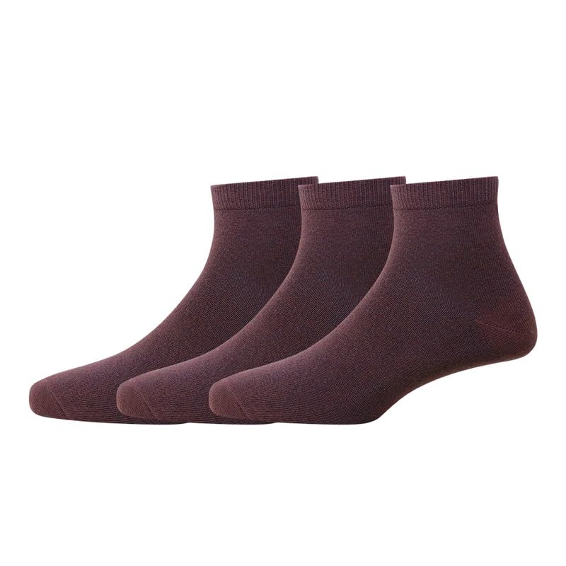 Men's Regular Plain Cotton Socks | Soft Cotton Blend for Comfortable All-Day Wear, Perfect for Everyday Use | CANTER PLAIN A/L-Brown (Pack of 3)-image-43
