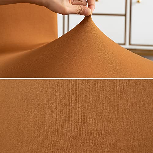 Image of HOKIPO Stretchable Dining Chair Frill Cover Set of 2 Washable Slip Covers (AR-4092-D4*2), Polyester Blend