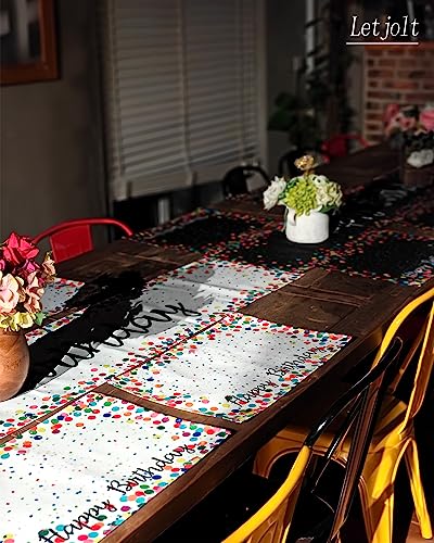 Letjolt Birthday Placemat Happy Birthday Sign Birthday Table Mats White Birthday Table Decorations Birthday Party Supplies thumb #4