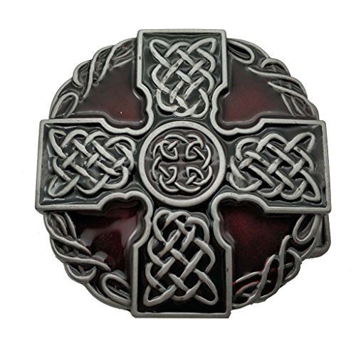 YONE Hebilla de cinturón Round Celtic Trinity Rope Knot Cross Belt Buckle Scottish Kilt Zinc Alloy
