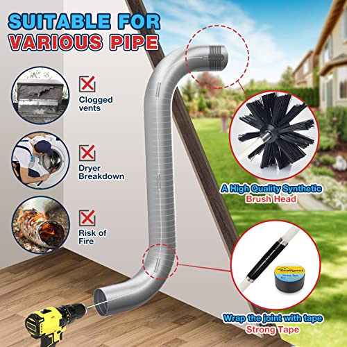Sealegend 10Pieces Dryer Vent Cleaner Kit Omnidirectional Dryer