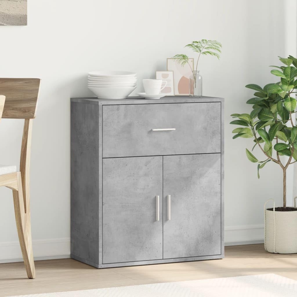Hothingwell Bufet Niski Szary 60 x 31 x 70 cm Drewno Inżynieryjne