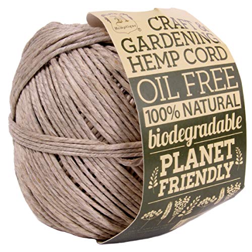 Hemptique 100% Natural Hemp Gardening Cord - Crafters and Gardeners Number 1 Choice - Made with Love - Great for MacramÃ©, Fastening Your Garden, Household Plants - Natural 2.5 mm