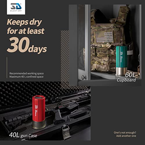 SD SILENT DRY Reusable Gun Safe Dehumidifier for Gun Accessories/Storage/Closet/Cabinet/Camera, up to 40L Safe, Shotgun Jr. - Thumbnail 3