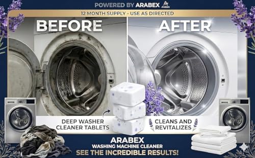 Image of Washing Machine Cleaner Tablets (16Tablets) | Drum & Pipe Deep Cleaner | Lavender Scent | Removes Odour, Limescale & Residue | For Front Load & Top Load Fully Automatic Washing Machines (Lavender)