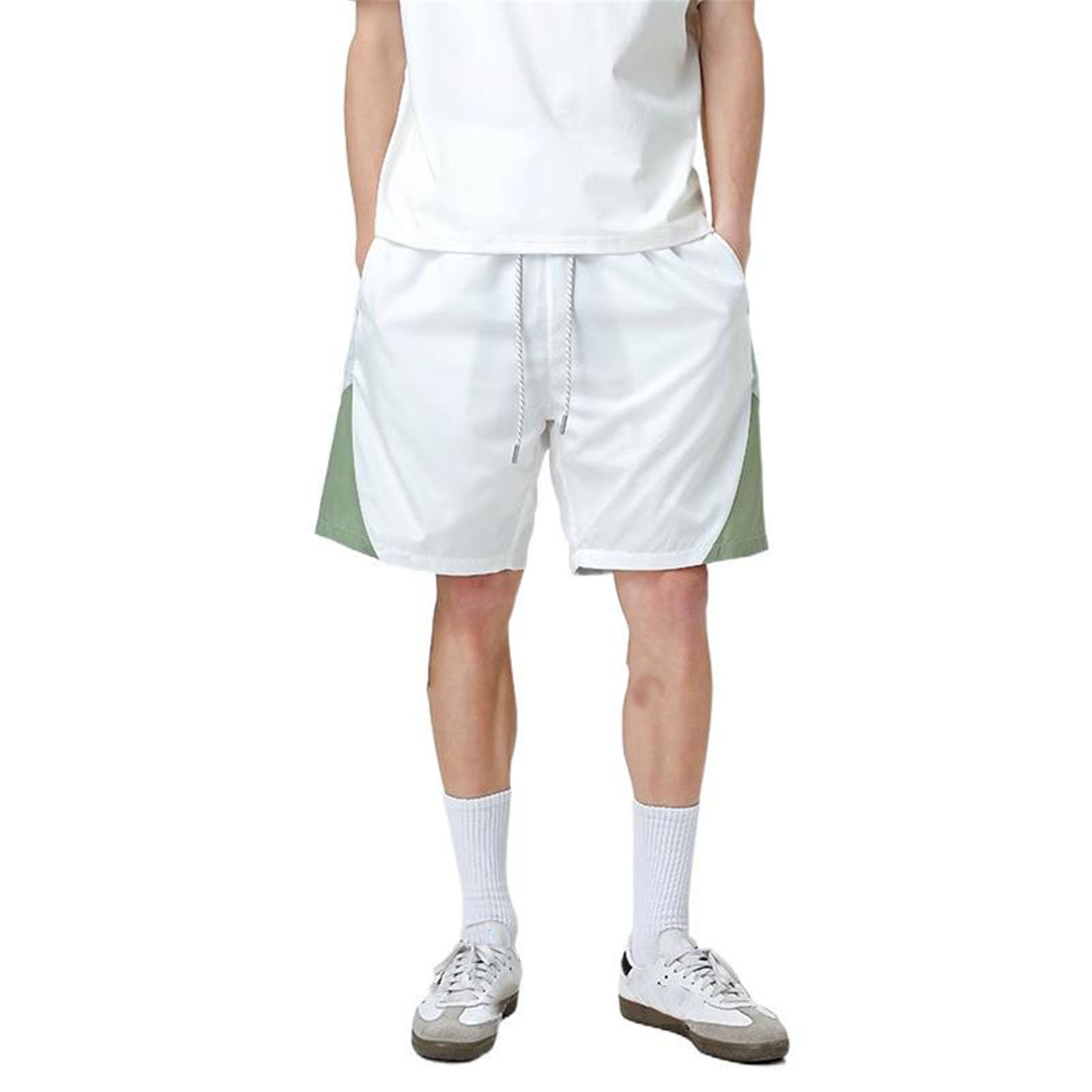 Mens Shorts Athletic Summer Lightweight Ice Silk Color Blocked Short for Men