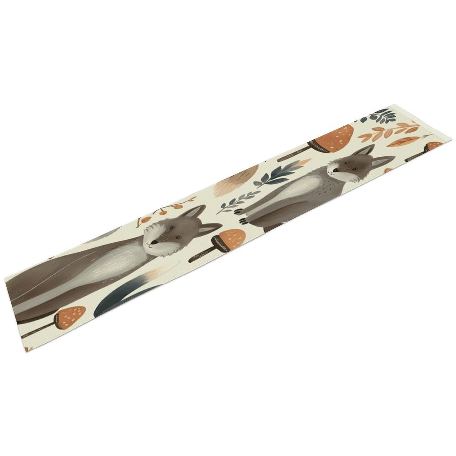 Woodland Raccoon Animals Table Runner 13" X 72" Exquisite Linen Table Runner Wrinkle Resistant Farmhouse Rustic Table Runners Seasonal Table Decoration for Kitchen Dining Home Party