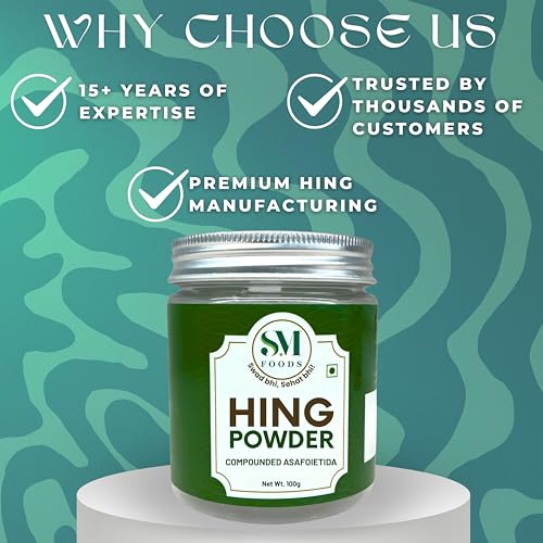 Image of SM FOODS Hing Powder 100g (Pack of 1) | Compounded Hing | Strong Aroma | Perfect for Everyday Cooking, Tadka & Digestion Support