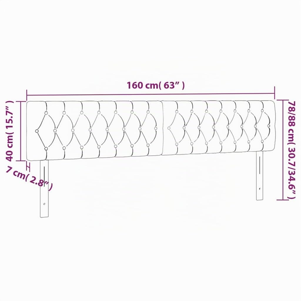 vidaXL Têtes de lit Crème 160x7x78/88 cm Tissu
