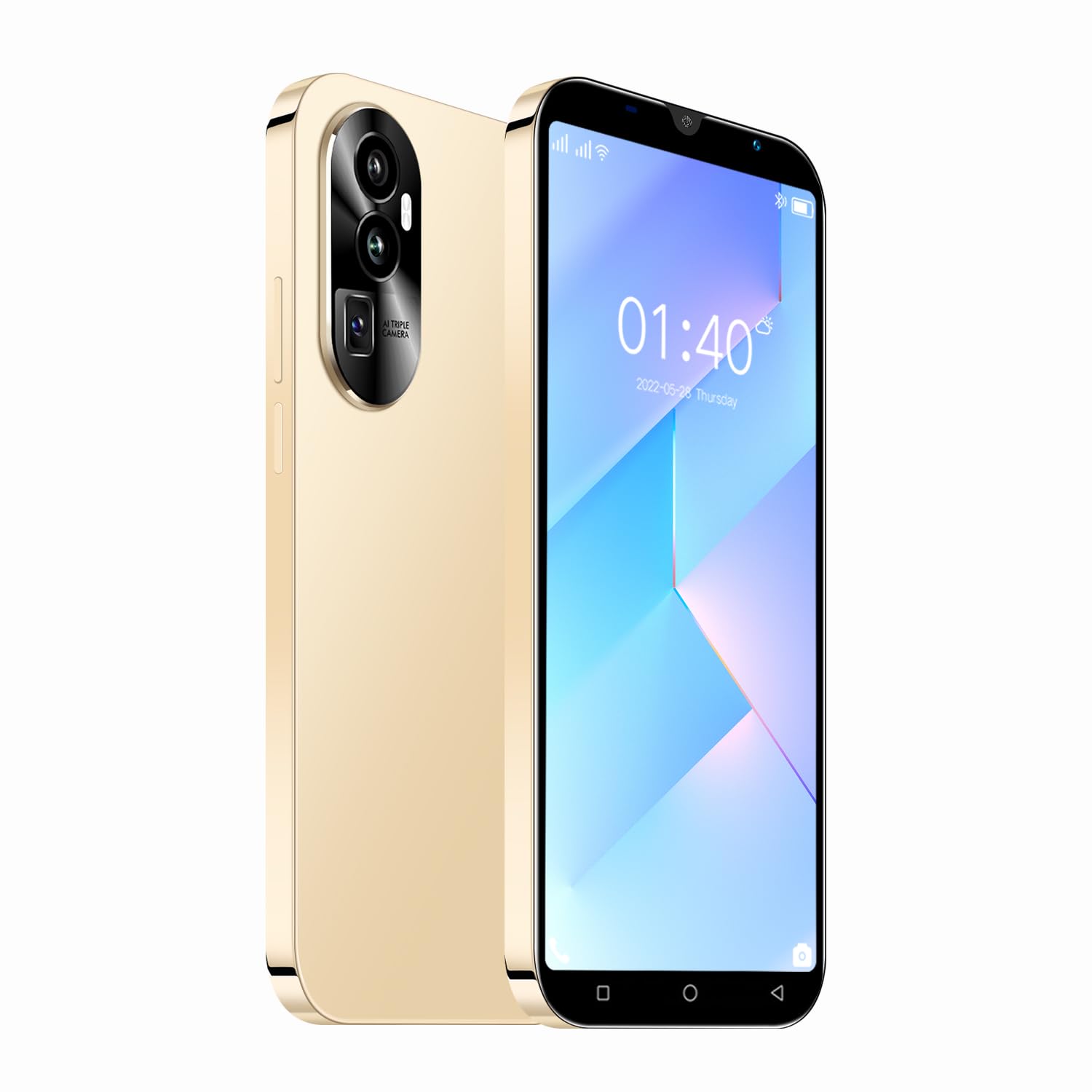 Rino10 Smartphone 5.0 Pollici Dual SIM Quad Core 1GB+16GB Android 9.0 Doppia Fotocamera GPS/WiFi/Bluetooth 3G Cellulare (Rino10-Gold)