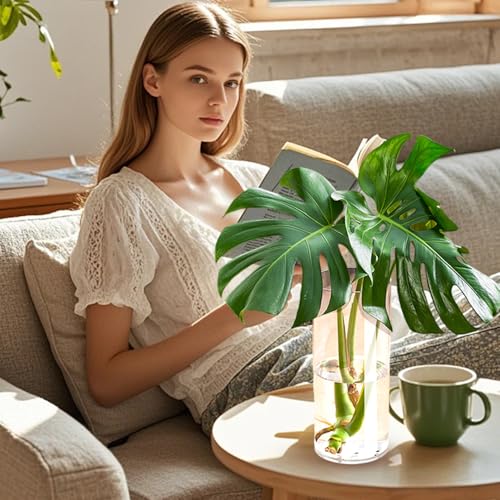 Vase cylindrique acrylique transparent 15x35 cm grand format pour composition florale - 6