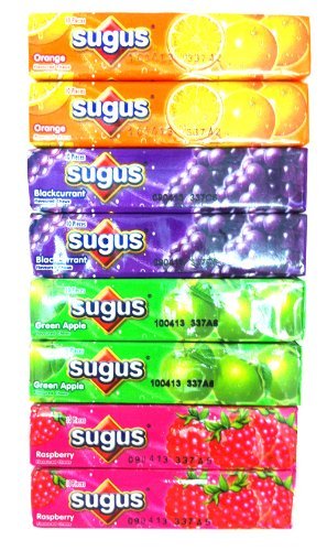 8 Sugus Chewy Candy Candies Bar Mix Flavor Orange Raspberry, Green Apple & Grape From Thailand