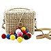 Outflower Femme Carré Bohémien Straw Sac à Bandoulière Porte-Monnaie Crossbody Mini Embrayage/Wristlet/Poche de Sac à Main de Tambour de Maquillage de Téléphone Portable-Peluche colorée