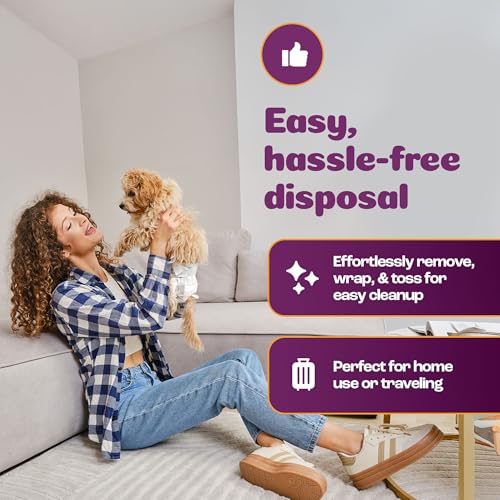 Image of Inspire Pet Care Dog Diapers Female Dogs | Bulk Value Doggie Incontinence, Accidents, for Heat, Pee or Period and Housebreaking (X-Small (50 Count))